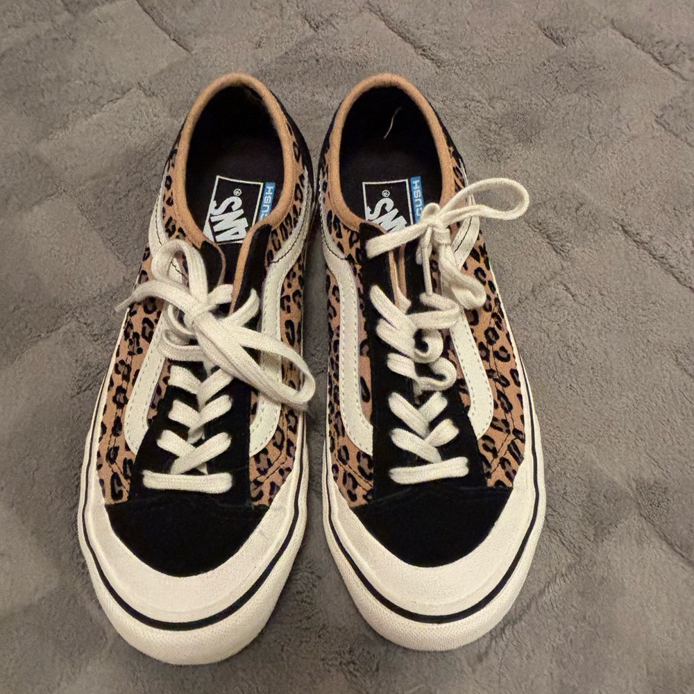 Vans Women's Leopard and Black Sneakers